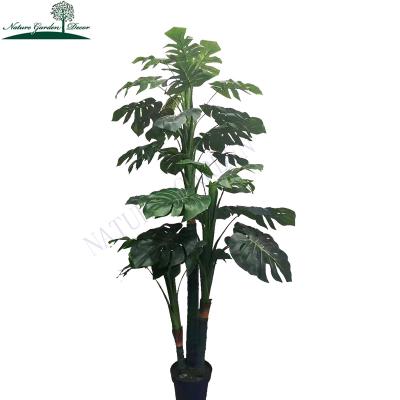 China Real Touch Custom 6ft Fake Monstera Deliciosa Variegata Tree Indoor Evergreen Artificial Potted Plants for sale