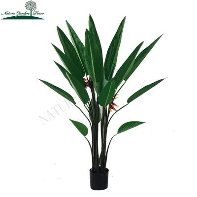 China Wholesale Real Touch Fake Silk Tree With Flower Indoor Supermarket, Paradise Artificial Plant Hotel Decoration Bird for sale