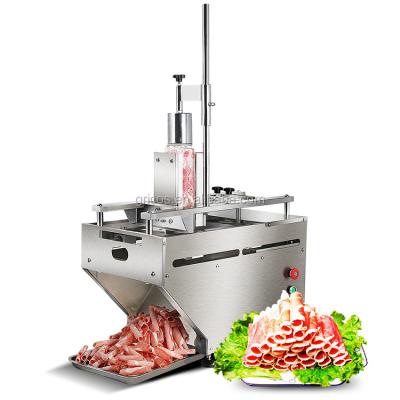 China Professional Thickness Cow Bun Slicer Restaurant Mutton Bun Slicer Adjustable Fully Automatic Fat Meat Frozen Slicer for sale