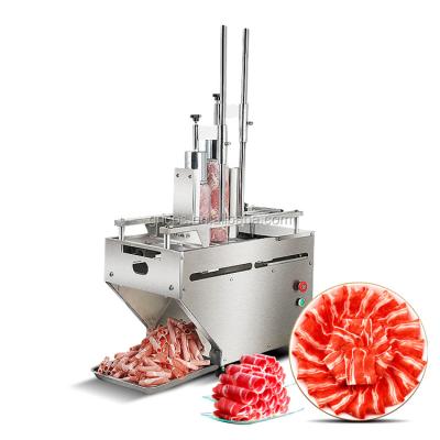 China Thickness Adjustable Hotpot Restaurant Use Automatic Frozen Meat Slicer Slicer Automatic Frozen Meat Slicer Roll Beef Roll Mutton Lamb Roll Frozen Slicing Machine for sale