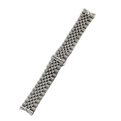 China High Grade 22mm Solid 316L Stainless Steel End Jubilee Butterfly Buckle Watch Band Solid Curved Strap Fit Watch SKX007 for sale