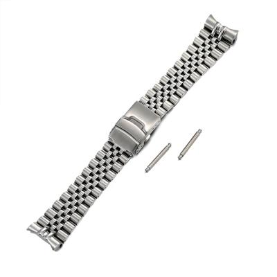 China High Grade 22mm Solid Curved 316L Stainless Steel 316L Jubilee End Deployment Buckle Watch Strap Band Strap Fit For SKX007 SKX009 Watch for sale