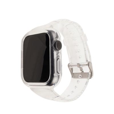 China High Grade Transparent Monoblock TPU Watch Band Strap Fit For Apple Watch 6 Generation for sale