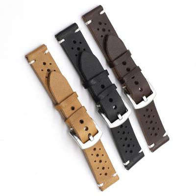 China Bar 18mm 20MM 22MM Soft Genuine Cowhide Quick Blown Quick Release Pins Spring Sports Watch Band Leather Strap for sale