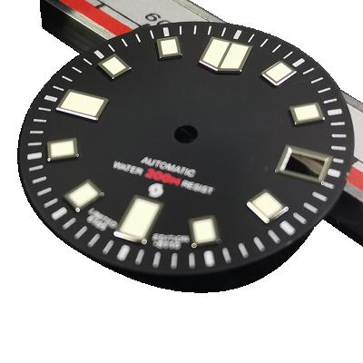 China Black Sterile ALLOY 28.5mm 6015 Watch Dial C3 Luminous Luminous Suitable For NH35A Automatic Movement for sale