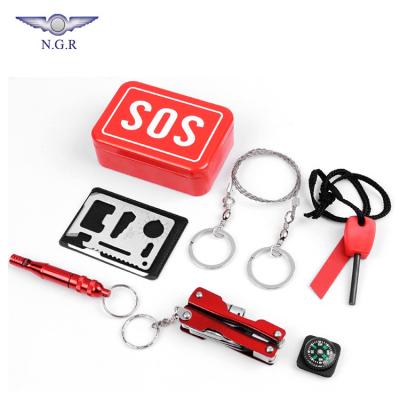 China Wholesale Survival Useful Outdoor Emergency SOS Kit For Traveling Or Hiking Adventures Camping for sale