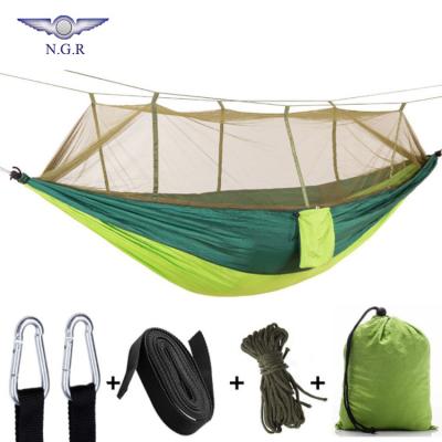 China Modern high quality outdoor durable parachute camping hammock with tree straps and mosquito net for sale