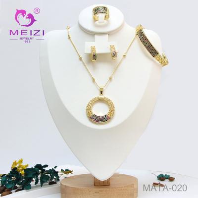 China Fashion High Quality Jewelry Set MEIZI Italian Gold Plated Women's Necklace Set for sale