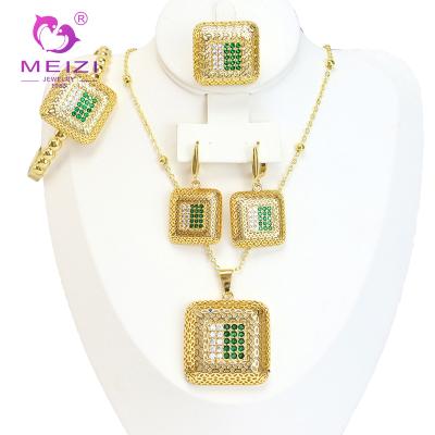 China MEIZI High Quality Jewelry Set High Quality Italian 18k Gold Wedding Jewelry Set Women for sale