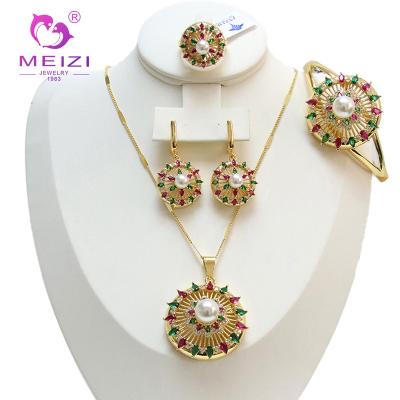 China Italian High Quality Jewelry Set MEIZI High Quality Jewelry Sets For Women Real Gold for sale