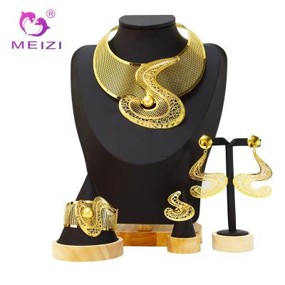 China MEIZI Jewelry Set High Quality Jewelry Set Hot Selling Fashion Gold Plated Woman Necklace Jewelry Set for sale