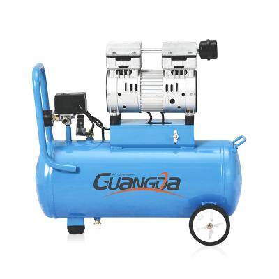 China Guangda oil free 1 horsepower 750w 30 liter silent portable oil free air compressor for painting for sale