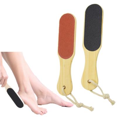 China Wet Dry Professional Double Side PED Wooden Use Rasp Rasp Pedicure Tools Scrubber Filter Scraper Exfoliator Callus Remover Foot File for sale