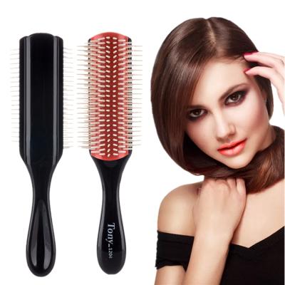 China 2022 Professional Salon Styling Tools Detangling Hair Brush Waterproof Comb Nine Rows Curly Styling Combs For Women Men Hair Brushes for sale