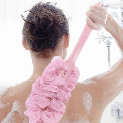 China Long Handle Back Scrubber With Long Back Handle Loofah Brush Loofah On Stick Bath Sponges Back Joint For Women Shower Bath Brush for sale