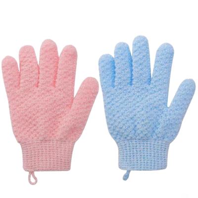 China EXFOLIATING Wholesale Body Scrub Bath Glove Finger Glove Exfoliating Bath Wash Body Scrubber For Adults&Kids Shower Exfoliating Gloves for sale