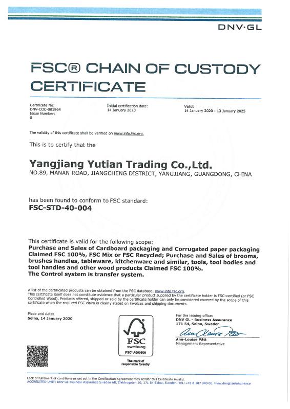 FSC - Yangjiang Yutian Trading Co., Ltd.