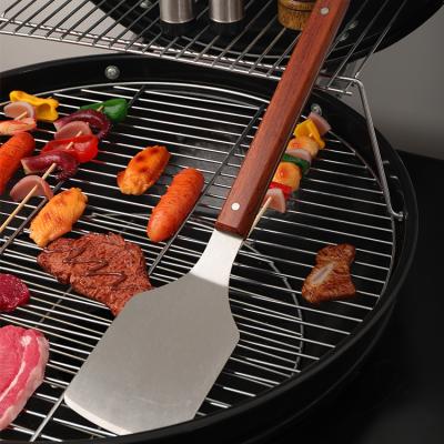 China Easily Cleaned Stainless Steel Rosewood Handle Spatula BBQ Grill Tool Kit For Outdoor for sale