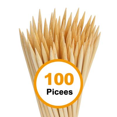 China Wholesale Disposable Barbecue Snack BBQ Meat Roast Marshmallow Grill Sticks Easily Cleaned Bamboo Skewers for sale