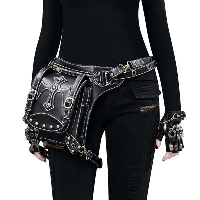 China Multifunctional Ancient Gothic Outdoor Leg Waist Bag PU Shoulder Bag Revit Water Proof Halloween Revit Water Proof Cross Tactical Ba for sale