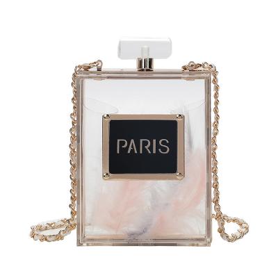 China High Quality Perfume Party Bottle Bag Handbag Acrylic Women Designed Evening Clutch Hot Selling Cross - Body for sale