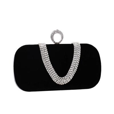 China Cross 2020 - Ring Head Diamond Evening Bag Clutch Flannel Fabric Wedding Wallet Prom Shoulder Body Bag High Quality Wholesale for sale