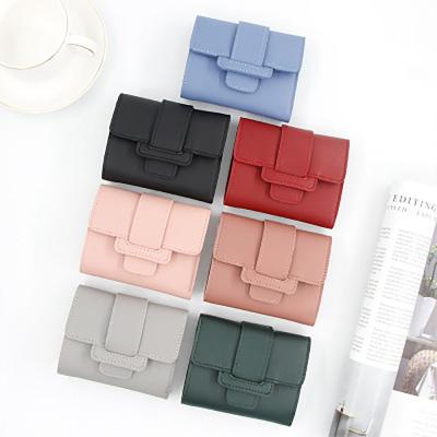 China Latest Customized Small PU Fashion Waterproof Wallet Ladies Short Wallets High Quality Leather Credit Card Holder Women Coin Purse for sale