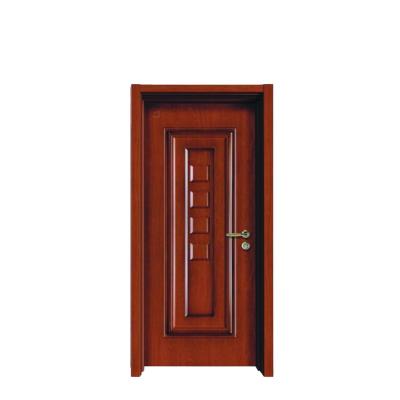 China Various Size Modern Internal Interior Small Wood Grain 6 Panel Steel Entry Door for sale