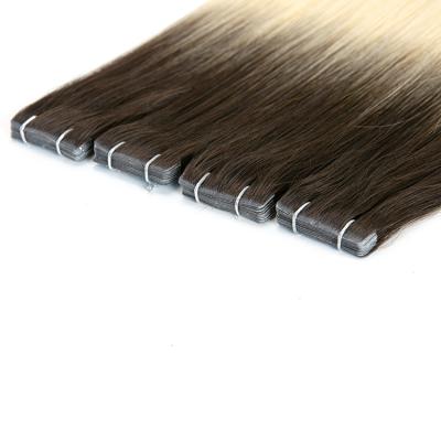 China Natural Raw Unprocessed Wave High Performance Human Hair Rooted Invisible Color Tape In Hair Extension 100 Hair for sale