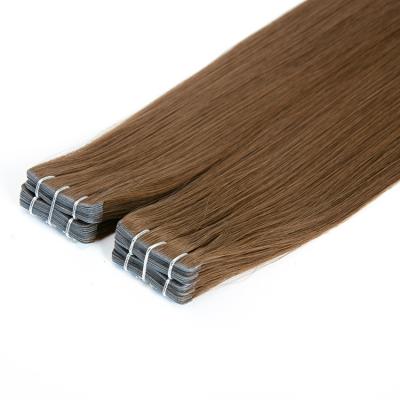 China Natural Hot Selling Mink Hair Brazilian Hair Bundle Natural Medium Brown Color 100% Invisible Wave Tape Weft for sale