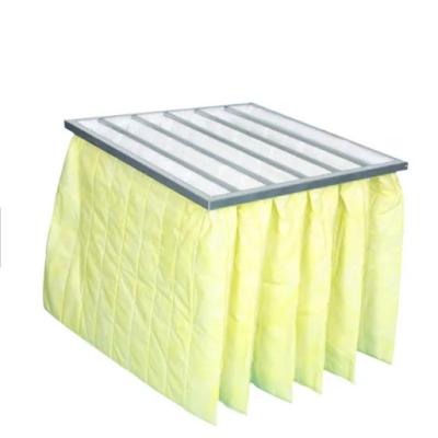 China HVAC F8 Synthetic Fiber Pocket Bag Air Filters Yellow Fireproof Performance for sale