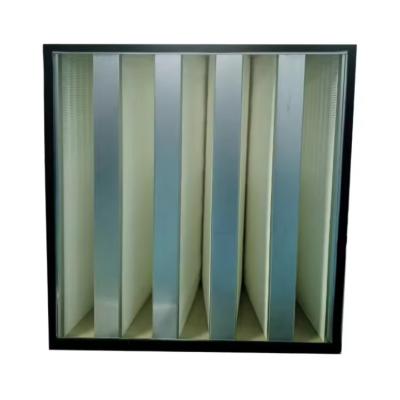 China Filtro de aire de banco industrial de gran flujo de aire galvanizado tipo caja de marco HEPA Filtro H14 en venta