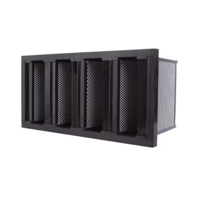 China Hvac System Compact V-Bank Type Hepa Filter With Activated Carbon Compact Filter for sale