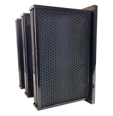 China Compact V-Bank Air Filter With Activated Carbon For Industrial Gas And Odor Removal for sale