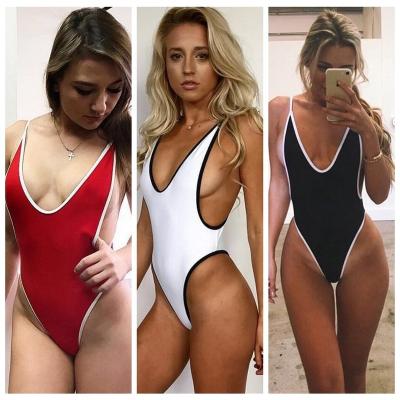 China Breathable 2021 Tops Selling One Piece Sexy Ribbed Jumpsuit Swimsuit Women Swimwear for sale