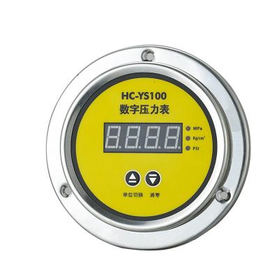 China Appearance Designed 304 Stainless Steel Pressure Gauge 304 HC-YK100 Newly Designed Digital Stainless Pressure Gauge for sale