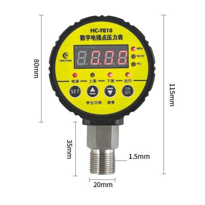 China High Precision HC-Y810 HC-Y810 Digital Air Compressor Adjustable Pressure Gauge for sale