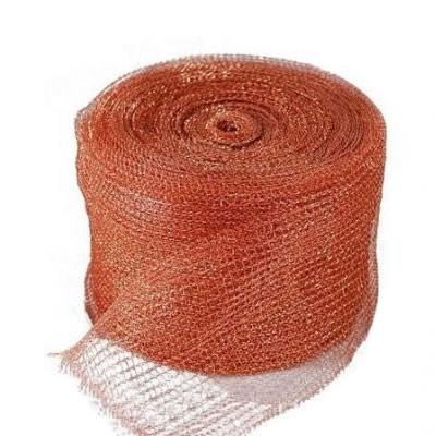 China High Filter Rate 98% Copper Wire Knitted Wire Mesh 500mm Width 30 Meters Roll for sale