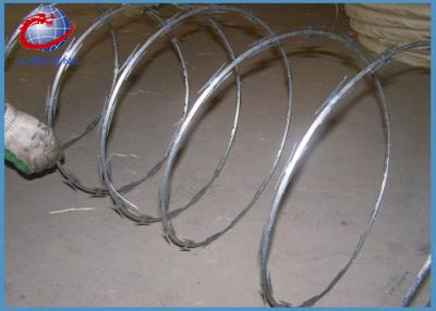 China Hot Dipped Galvanized Concertina Razor Barbed Wire BTO-28 In 70cm 100cm Coil for sale