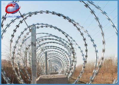 China Anti Climbing Concertina Razor Barbed Wire Hot Dipped Galvanized Fence Wire BTO-22 for sale