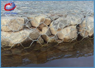 China Hot Dipped Pvc Coated Gabion Baskets Box , Hexagonal Gabion Mesh Cages for sale