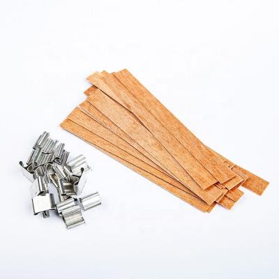 China Non-Toxic Wholesale Wooden Candle Wicks With Base For Candle Making DIY for sale