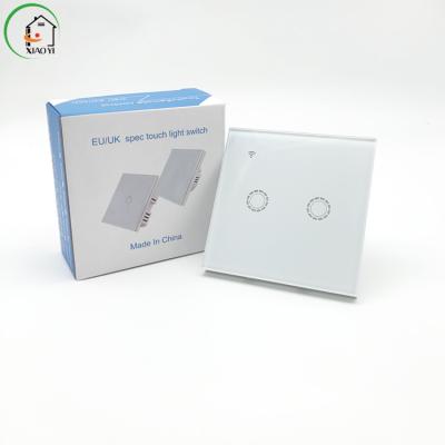 China Hot Selling Smart Tuya Smart Switch 2 Glass Strip Wifi Panel Radio Tuya / Tuya Smart Switch for sale