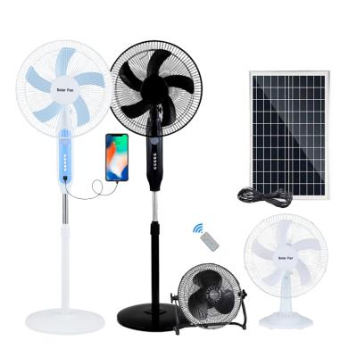 China Solar Powered DC Solar Power Floor Electric Fan Energy Saving Outdoor Rechargeable Ceiling Fans for sale