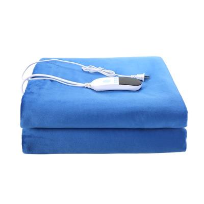 China Hotel BaiZheng Coral Fleece 2021 winter new design plain dyed check style double waist electric blanket for sale