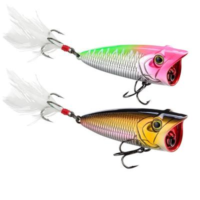 China Artificial ABS Plastic 7.8g 6 Colors Hard Snap 60mm Fishing Lure Topwater ABS Plastic Bait With 3D Treble Hook Eyes Swimbait for sale