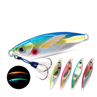 China Wholesale Metal Lure 30g 40g 60g 80g 100g 120g UV Luminous Metal Baiting Slow Pitch Baits Fast Sinking Metal Fishing Lures for sale