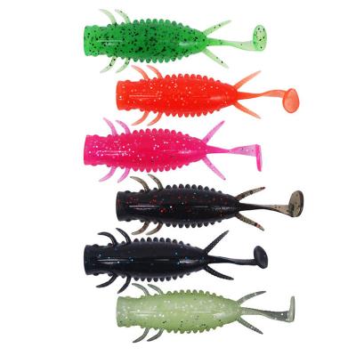 China Wholesale Soft TPR Fishing Lures 8g Colors 6 Colors 6 TPR Snap Bait Handmade Worm Sea Fishing Soft Lure for sale