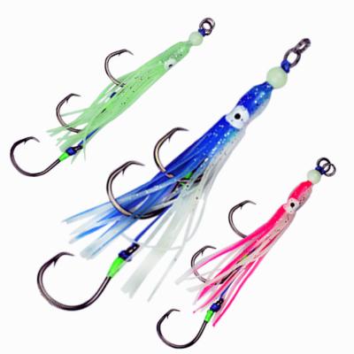 China ABS Plastic+metal Squid Fishhook 8cm 10cm 12cm Ctopus Squid Skirts Bait Artificial Lure Bait Aid Soft Fishing Hooks for sale