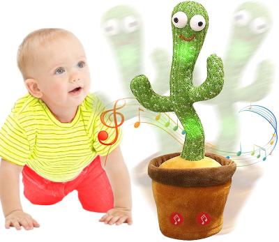 China 2021 Talking PP Cotton Cactus Dancing Stuffed Plush Cactus Toys For Children Small Plush Dancing Stuffed Cactus for sale